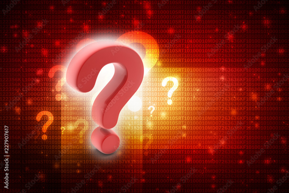 Poster 3d rendering question mark