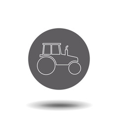Obraz premium Tractor line icon. Thin line illustration for any web design. Trendy flat ui sign, graphic pictogram.