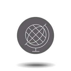 World globe on stand line icon. Vector Icon Isolated on White Background. Trendy flat ui sign design, graphic pictogram.
