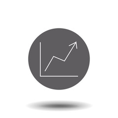 Business growing graph line icon, Infographic, finance and managment vector graphics, a linear pattern on a white background, eps 10.