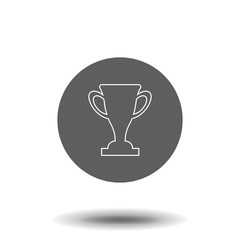 Winner cup, first place with cup line icon. Trophy with a star. Prize, achievement and rewards. Earn points online business. Vector trendy thin line icon illustration design