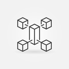 Blockchain outline minimal icon. Vector block chain symbol