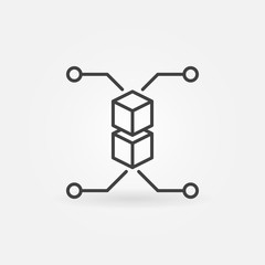 Blockchain vector linear concept icon