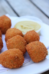 Dutch snack: Bitterballen with mustard