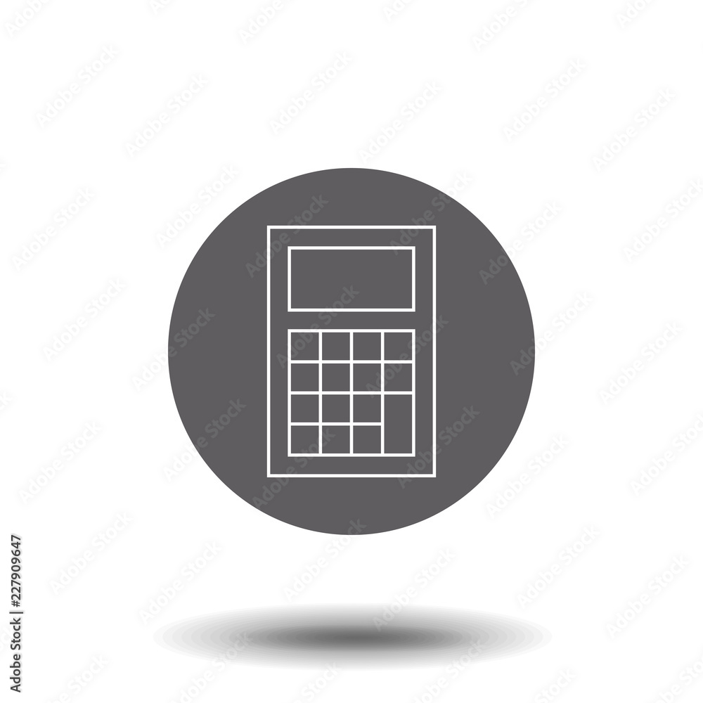 Poster calculator icon. single high quality outline symbol for web design or mobile app. thin line sign for