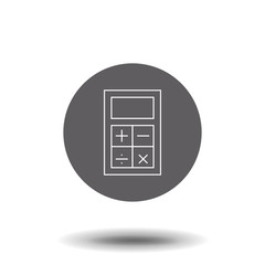 Calculator icon. Single high quality outline symbol for web design or mobile app. Thin line sign for design logo. Outline pictogram on white background