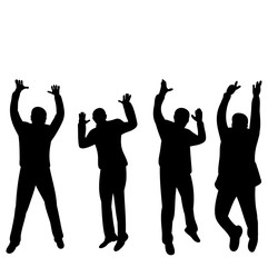 silhouette of man jumping, set, collection