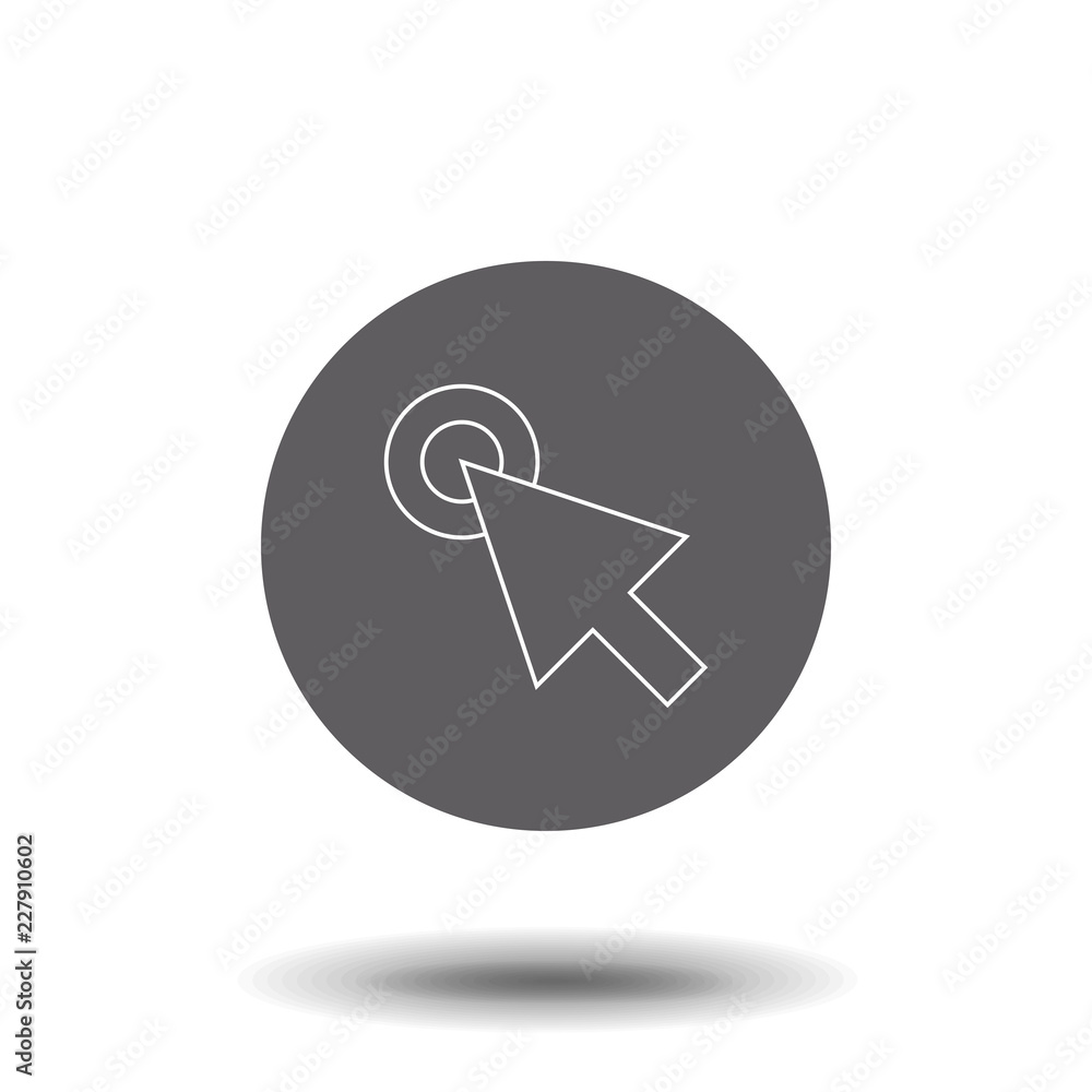 Poster cursor arrow, click thin line icon. linear vector illustration. pictogram isolated on white backgrou