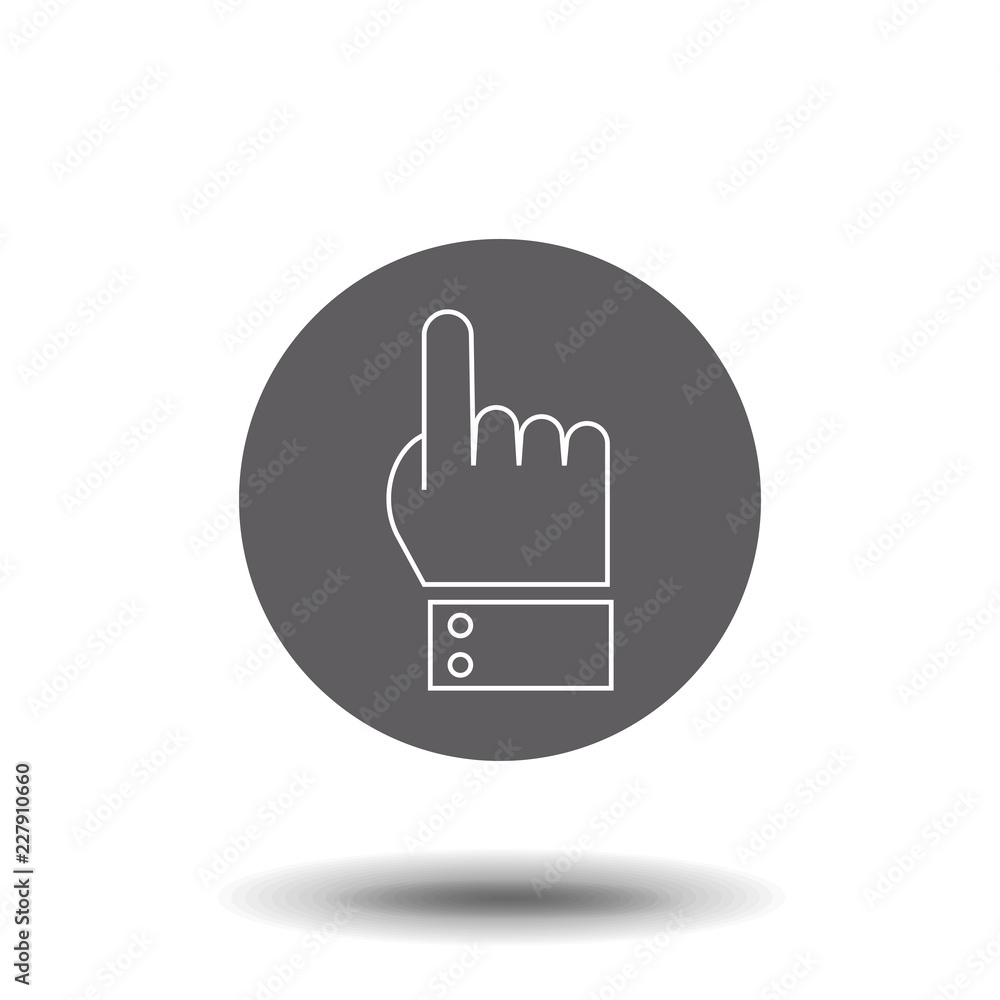 Poster hand cursor flat icon. monochrome hand cursor isolated on background. outline vector icon isolated o