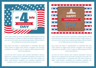 Happy Independence Day Set Vector Illustration