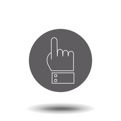 Hand cursor flat icon. Monochrome hand cursor isolated on background. Outline Vector Icon Isolated on White Background. Trendy flat ui sign design, graphic pictogram. Logo illustration. Eps10.