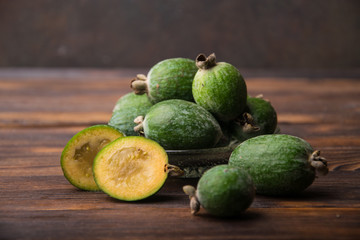 a lot of delicious and healthy feijoa
