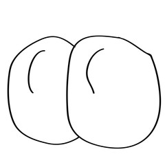 Doodle cartoon ass on white background