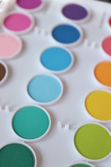 Paint box with watercolors