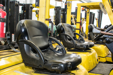 The seat of the forklift