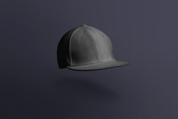 Blank cap in perspective view. Snapback on background. Blank baseball snap back cap for your design. Mock up hat cap for you logo, brand identity etc.
