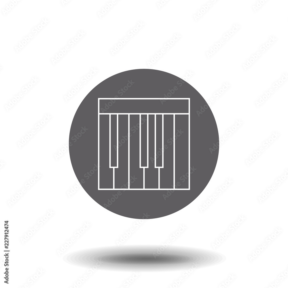 Poster piano keys line icon, outline vector sign, linear style pictogram isolated on white. midi keyboard s