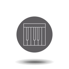 Piano keys line icon, outline vector sign, linear style pictogram isolated on white. Midi keyboard Symbol, logo illustration.