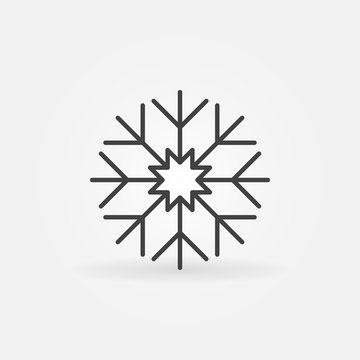 Snowflake vector icon. Snow winter modern line symbol