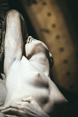 The sculpture the Rape of Polissena by the sculptor Pio Fedi 1865, is located in Florence, at the center of the Loggia dei Lanzi, Piazza della Signoria.