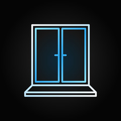Window vector creative colored icon in thin line style