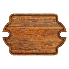 Wooden sign boards isolated on white background with objects clipping path for design work