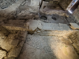 Church interior in Apollonia ancient city in Albania
