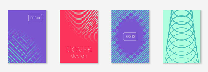 Cool cover template. Minimal trendy vector with halftone gradients. Geometric cool cover template for flyer, poster, brochure and invitation. Minimalistic colorful shapes. Abstract illustration.