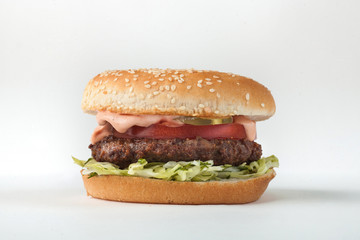 hamburger on white background