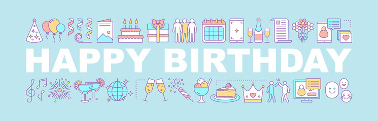 Fototapeta na wymiar Birthday party word concepts banner