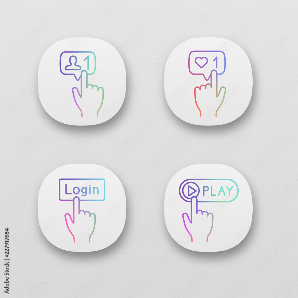 Poster click app icons set