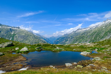 Lake in Switzerland mountains, near Grimsel pass