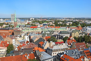 Fototapeta na wymiar View of Riga in a sunny day, Latvia