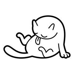 Cat Cartoon character Coloring page Black and white