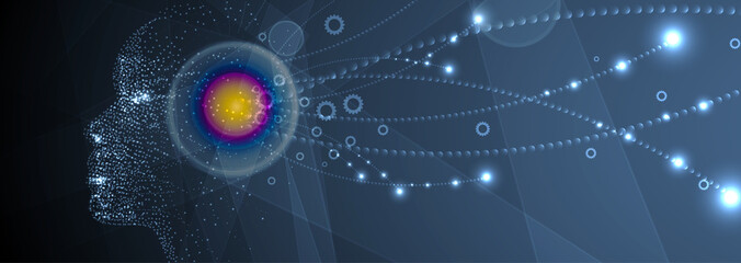 Artificial intelligence. Technology web background. Virtual concept