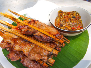 Grilled pork with chili paste