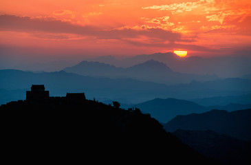 View of Great wall of China near Beijing
