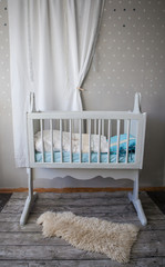 Baby cot in baby room 