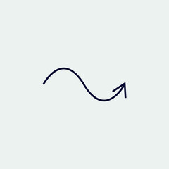 curve arrow icon, vector illustration. curved arrow