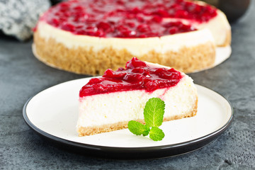 Cheesecake with Cherry Jelly.