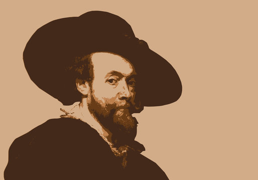 Portrait de Rubens, célèbre peintre flamand hollandais.