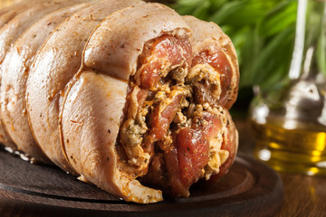 Traditional italian porchetta