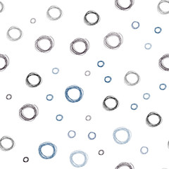 Dark Blue, Yellow vector seamless template with circles.