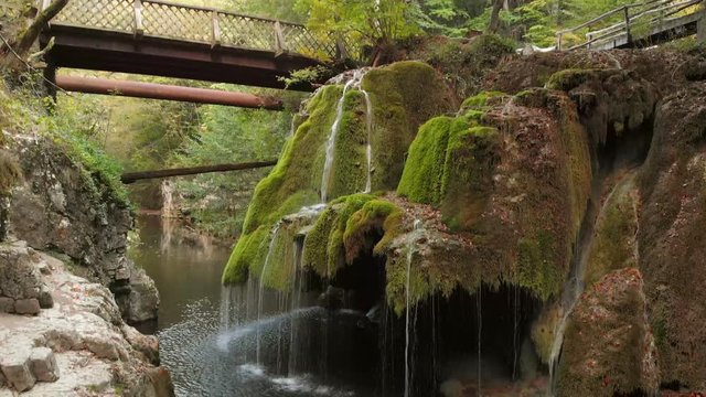 Beautiful unique Bigar Waterfall in Romania
