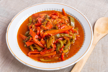 Italian food - pepper, onion and tomato peperonata