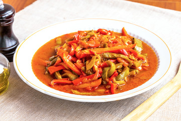 Italian food - pepper, onion and tomato peperonata