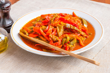 Italian food - pepper, onion and tomato peperonata