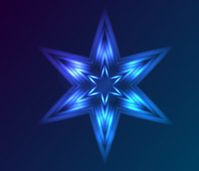 Abstract neon decorative star. Abstract decay element for decorative design.