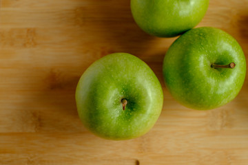Healthy green apple close up