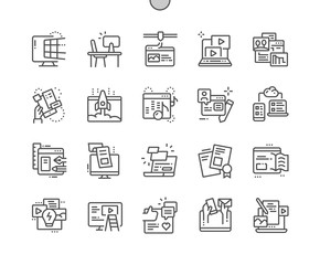 Web Content Well-crafted Pixel Perfect Vector Thin Line Icons 30 2x Grid for Web Graphics and Apps. Simple Minimal Pictogram